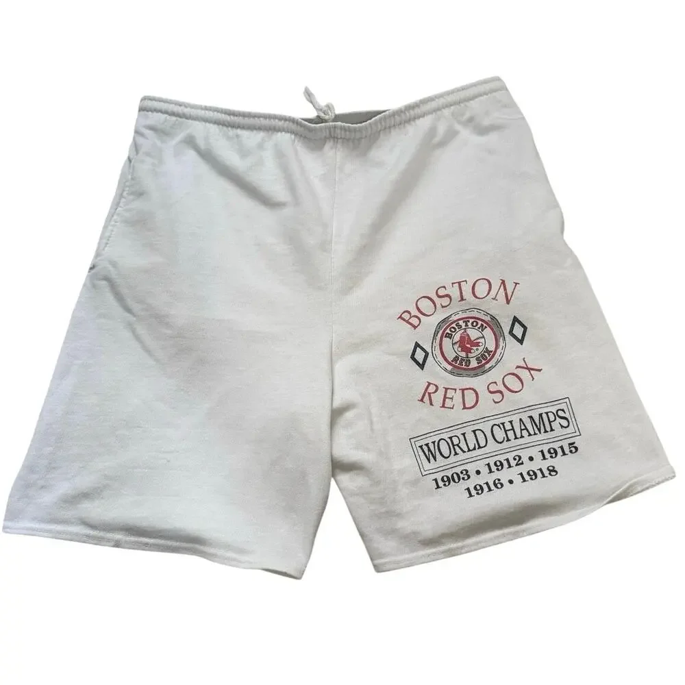 Vintage 90s Long Game Boston Red Sox Shorts Men's Large White